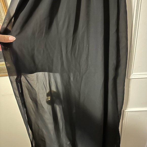 Revamped black deep v neck spaghetti strap dress - Picture 3 of 3